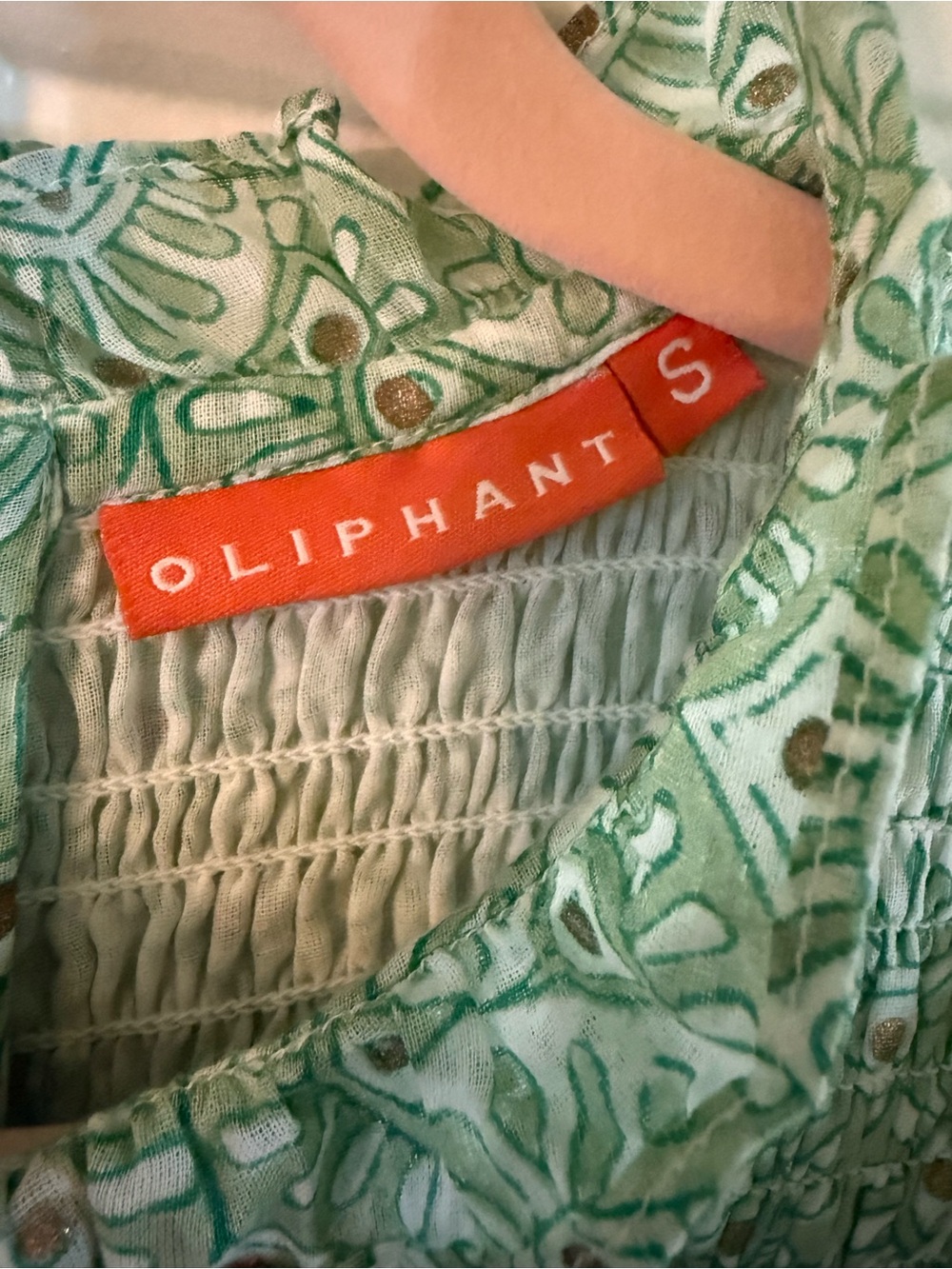 Oliphant Mint Green Floral Smocked Dress